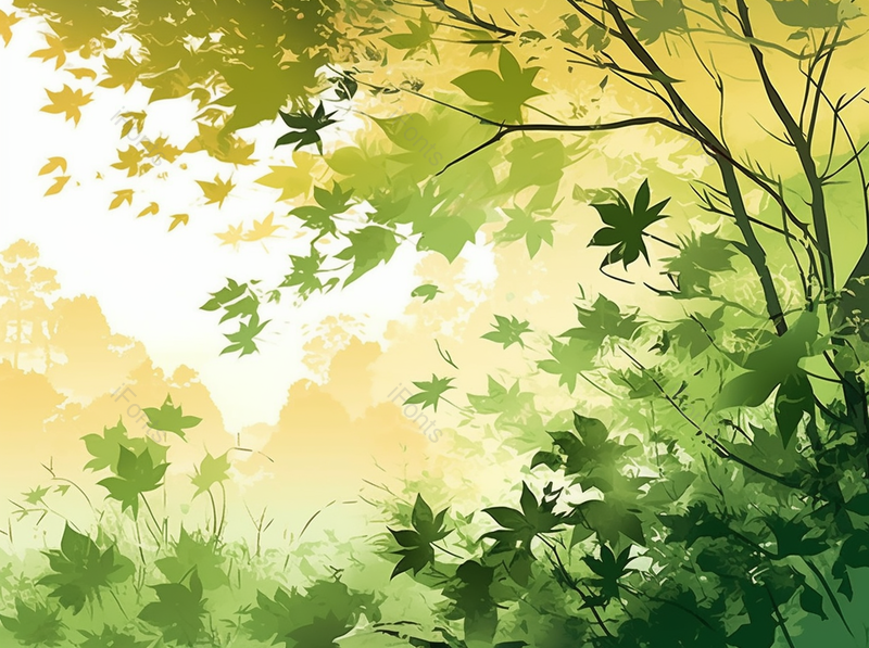 手绘绿色植物绿色树叶背景,插画/手绘图,插画/手绘图库,插画/手绘图下载,插画/手绘